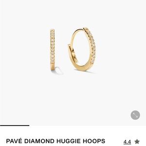 Mejuri Pave Diamond Huggie Hoops Earrings